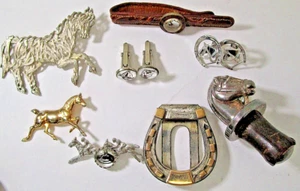 VTG VINTAGE HORSE EQUESTRIAN STERLING SILVER ESSEX CRYSTAL JEWELRY LOT - Picture 1 of 18