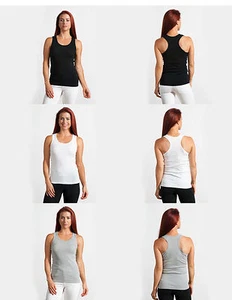 10 Pack Womens Ladies Soft Racerback Sleeveless Cotton Tank Top Wholesale Lot - Picture 1 of 6