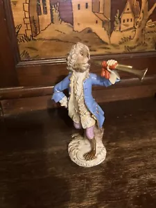 Meissen Figur Trompeter aus der Affenkapelle 19 Jahrhundert. Porzellan - Bild 1 von 7