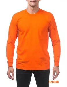 PRO CLUB LONG SLEEVE HEAVYWEIGHT T SHIRT PROCLUB MEN'S PLAIN T SHIRT BIG & TALL - Picture 1 of 32