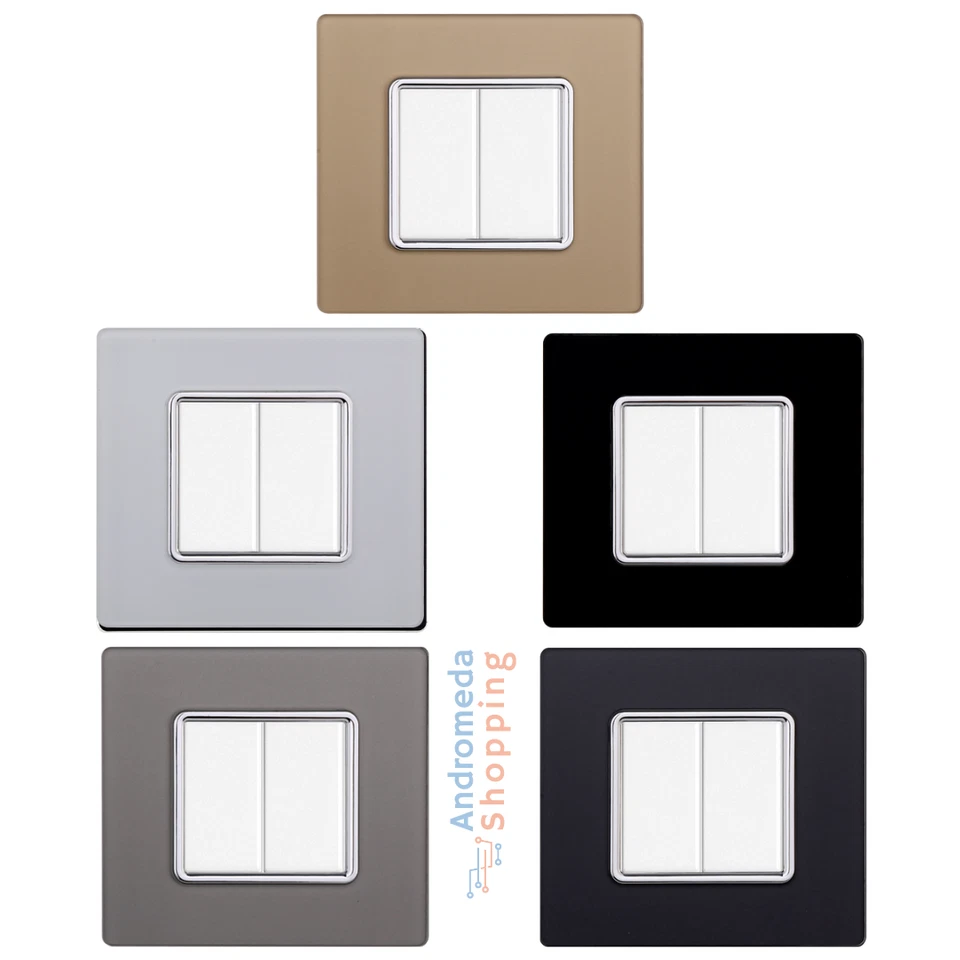 ETTROIT PLACCHE COMPATIBILI BTICINO MATIX PLACCA 2,3,4,6 POSTI - VETRO