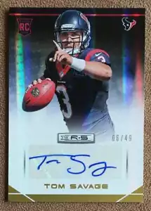 Tom Savage 2014 Panini Rookies & Stars Longevity GOLD Rookie Autograph #193 /49 - Bild 1 von 2