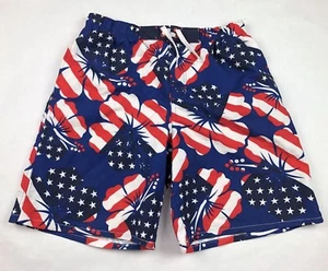 Boys Op Red/White/Blue, Stars & Stripes, Mesh-Lined Swim Trunks - sz XXL (18) - Picture 1 of 3