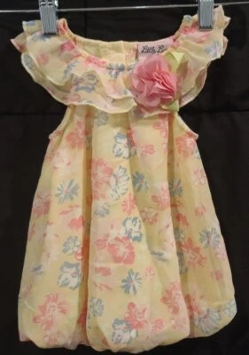 Vestido body sin mangas Little Lass Baby amarillo floral sin mangas talla 3/6 meses Foto 1 de 4