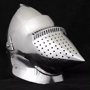 Elmetto medievale 16 Ga Houndskull bascinet pronto per la battaglia cavaliere armatura elmo - Foto 1 di 4