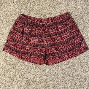 Patagonia Women’s Barely Baggies Shorts XL Pink/Black Geometric Aztec Pattern - Picture 1 of 6