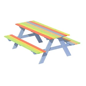 Kindersitzgarnitur Kindertisch Gartentisch Holztisch Outdoor 2 Bänke Imprägniert - Bild 1 von 3