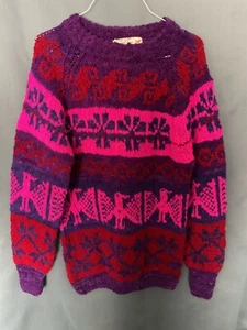 Condor imports 100% Wool cardigan colorful sweater Size XL Boliva K10 - Picture 1 of 7