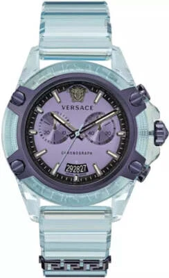 Relógio unissex Versace cronógrafo ativo azul claro VEZ701523 - Imagem 1 de 3