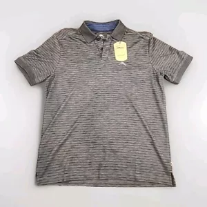 Tommy Bahama Men`s Polo Striped S/S Coal Gray Size Small - Picture 1 of 6