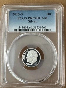 2015-S Roosevelt Dime PCGS SILVER Proof PR69DCAM - Picture 1 of 2