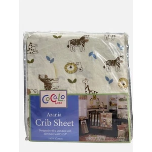 Safari Animal Azania Crib Sheets Cocalo Baby Nursery Newborn 28" x 52 NIP - Picture 1 of 7