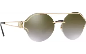 RARE New VERSACE MANIFESTO Pale Gold Brown Mirror Round Sunglasses VE2184 12526U - Picture 1 of 6