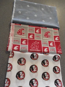 Three Pieces of Yankees - Cougars - Seminoles Fabric - Picture 1 of 4
