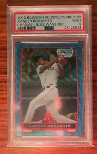 2012 Bowman Chrome Blue Wave Refractor Xander Bogaerts 1st Rookie PSA 9 - Picture 1 of 2