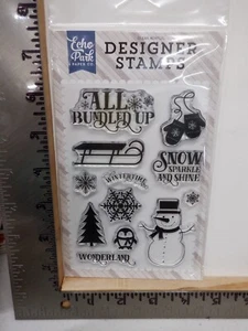 ECHO PARK WINTER WONDERLAND SNOWMAN PHOTOPOLYMER DESIGNER STAMPS SET NEW A30488 - Picture 1 of 1