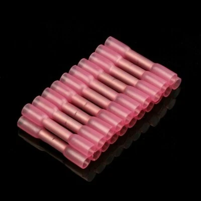 20PCS Waterproof Red Heat Shrink Wire Connectors Butt Splice Terminals 22-16 AWG - Image 1 of 4