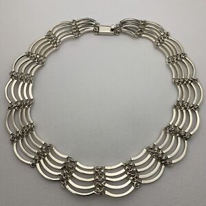 HEAVY Mexico Sterling Taxco Unique Link Choker Necklace 81 Grams