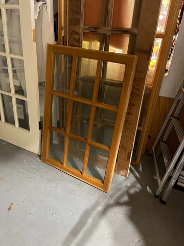 Vintage wooden window with glass, medium Cover