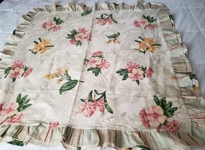 Waverly Garden Room Floral Square Ruffled Tablecloth Topper 36 X 36 - Picture 1 of 6