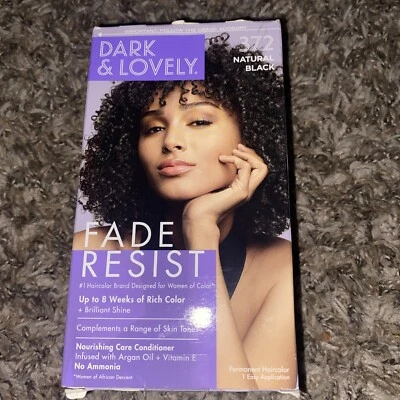 Dark & Lovely Color #372 Natural Black Permanent Fade Resistant Covers Gray Hair - Image 1 of 3