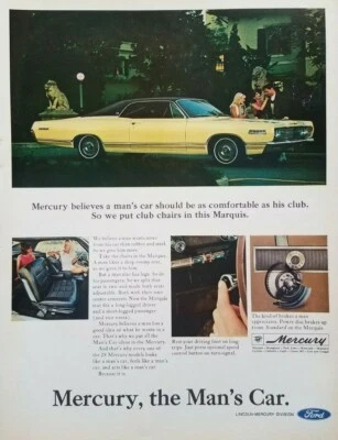 1967 Mercury Marquis Car Photo Yellow Print Ad  - Image 1 of 2