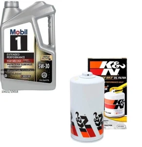 Mobil1 5w30 EP/HM Adv Full Syn Motor Oil - 5 Quarts w/K&N HP-4005 Oil Filter - Picture 1 of 1