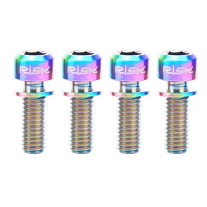 RISK 4PCS M6×18/20mm Ti Bolts Screws for MTB Disc Brake Caliper A4P4 - Picture 1 of 12