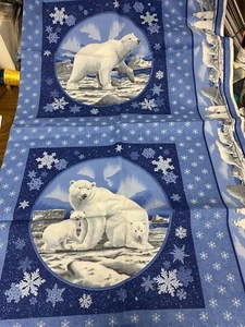 1.5 Yards Quilting Cotton - Arctic Animals Panel - Joan Messmore Cranston Print - Picture 1 of 1