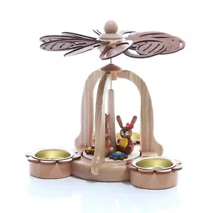 Osterdekoration Pyramide mit 3 Osterhasen natur BxHxT 19,2x17x19,2cm NEU Ostern - Bild 1 von 3