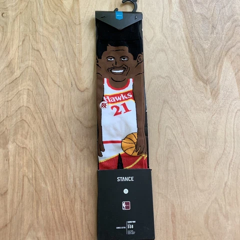 Stance NBA Atlanta Hawks Dominique Wilkins Cartoon Crew Socks Size L 9-12 Cover