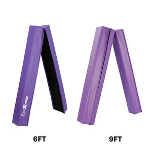 Viga de equilibrio plegable púrpura de 6/9 pies base de goma antideslizante viga de gimnasia entrenamiento - Imagen 1 de 8