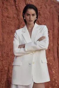 Dissh Harley White Boyfriend Blazer Size 12 -New- Current Style RRP $199 - Picture 1 of 3
