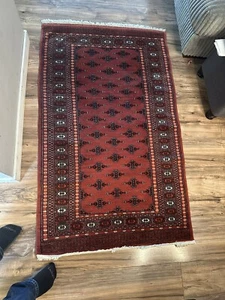 !!!!Hand Woven!! Wool Pile Tribal Jaldar Bokhara. Pakistani Rug !!Just Cleaned!! - Picture 1 of 9
