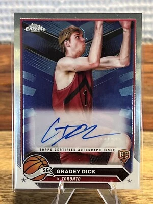 2023-24 Topps Chrome - Autographs Gradey Dick #CG-GD (AU, RC) Raptors - Image 1 of 2