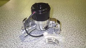 CHEVROLET SMALL BLOCK POLISHED ALUMINIUM - BLACK ELECTRIC WATER PUMP - Picture 1 of 1