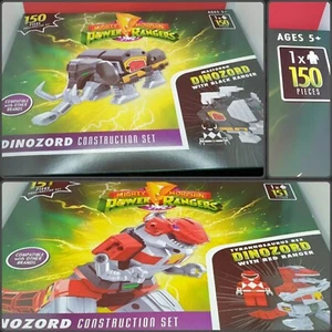 Power Rangers Red Black Bundle Ranger Minifig DINOZORD Hasbro Construction Kit - Picture 1 of 8