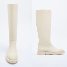 ZARA NEW RUBBERIZED BOOTS OFF WHITE SIZE: US 35-42 REF: 3001/910