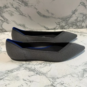 Zapato tejido Rothys para mujer 8,5 The Point punta plana gris nube ojo de pájaro sin cordones - Imagen 1 de 7