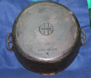 VINTAGE DUEL LOGO GRISWOLD SM BLOCK / WAGNER WARE GUSSEISEN 5 QT DUTCH OVEN TOPF - Bild 1 von 8