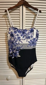 Calvin Klein Women’s Swimsuit Floral Print One -Piece Size14 - Picture 1 of 3