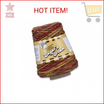 Lily Sugar'n Cream Cotton Cone Yarn, 14 oz, Autumn Leaves Ombre, 1 Cone