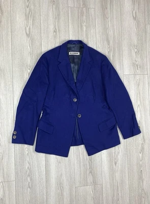 Blazer feminino Jil Sander azul luxo bebê camelo tamanho 36 - Imagem 1 de 4