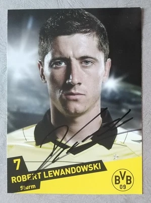 13968 Robert Lewandowski Borussia Dortmund Autogrammkarte original signiert - Bild 1 von 2