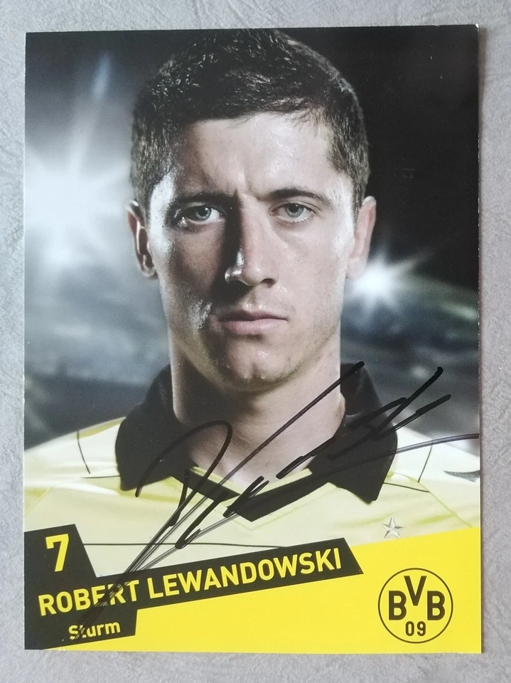 13968 Robert Lewandowski Borussia Dortmund Autogrammkarte original signiert - Bild 1 von 2