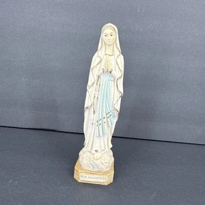 Vintage N.D. De Lourdes Catholic Virgin Mary Mother 6.50” Figurine Hand Carved - Picture 1 of 5