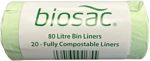 80 Litre Compostable Biodegradable Food Waste Bin Liner Large Bags EN13432 - Picture 1 of 6