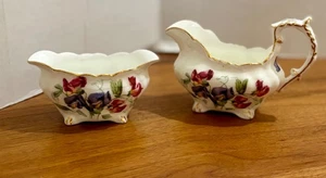 Vintage Hammersley & Co. English Bone China Chintz Sugar & Creamer Set - Picture 1 of 12