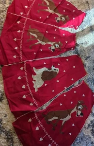 Vintage 1950’s Disney “Lady And The Tramp” Print Swing Skirt Red 4 Panels Only  - Picture 1 of 9