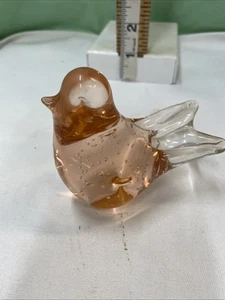 Rosa Glas kontrollierte Blase Vogel Figur - Bild 1 von 6
